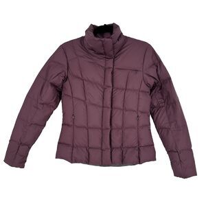 Nau Womens Quilted Down Puffer Jacket Size XS Purple Snap Lightweight Packable